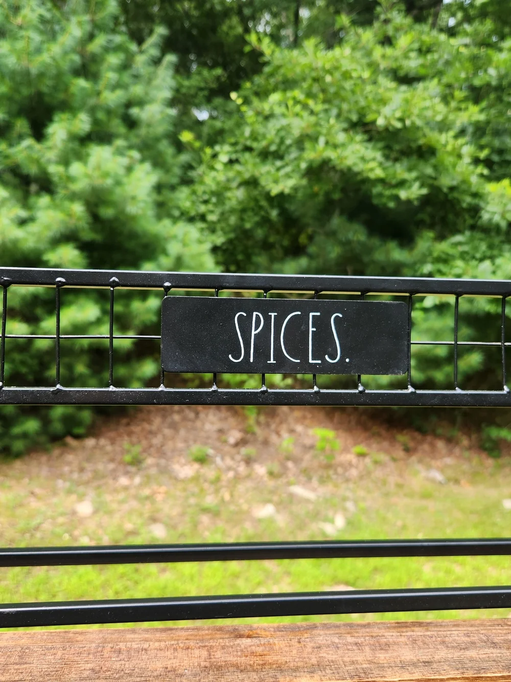 Rae Dunn Wood And Metal 'SPICES' Rustic Spice Rack